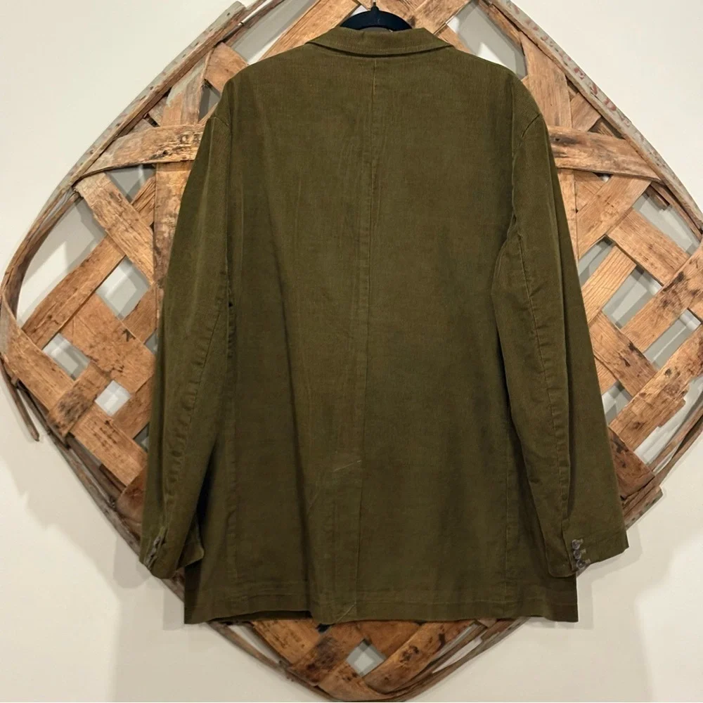 J. Crew Men’s Corduroy 3 Button Blazer Jacket Olive Green Size XL